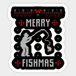 Merry Fishmas Funny Christmas Xmas For Fishers Sticker